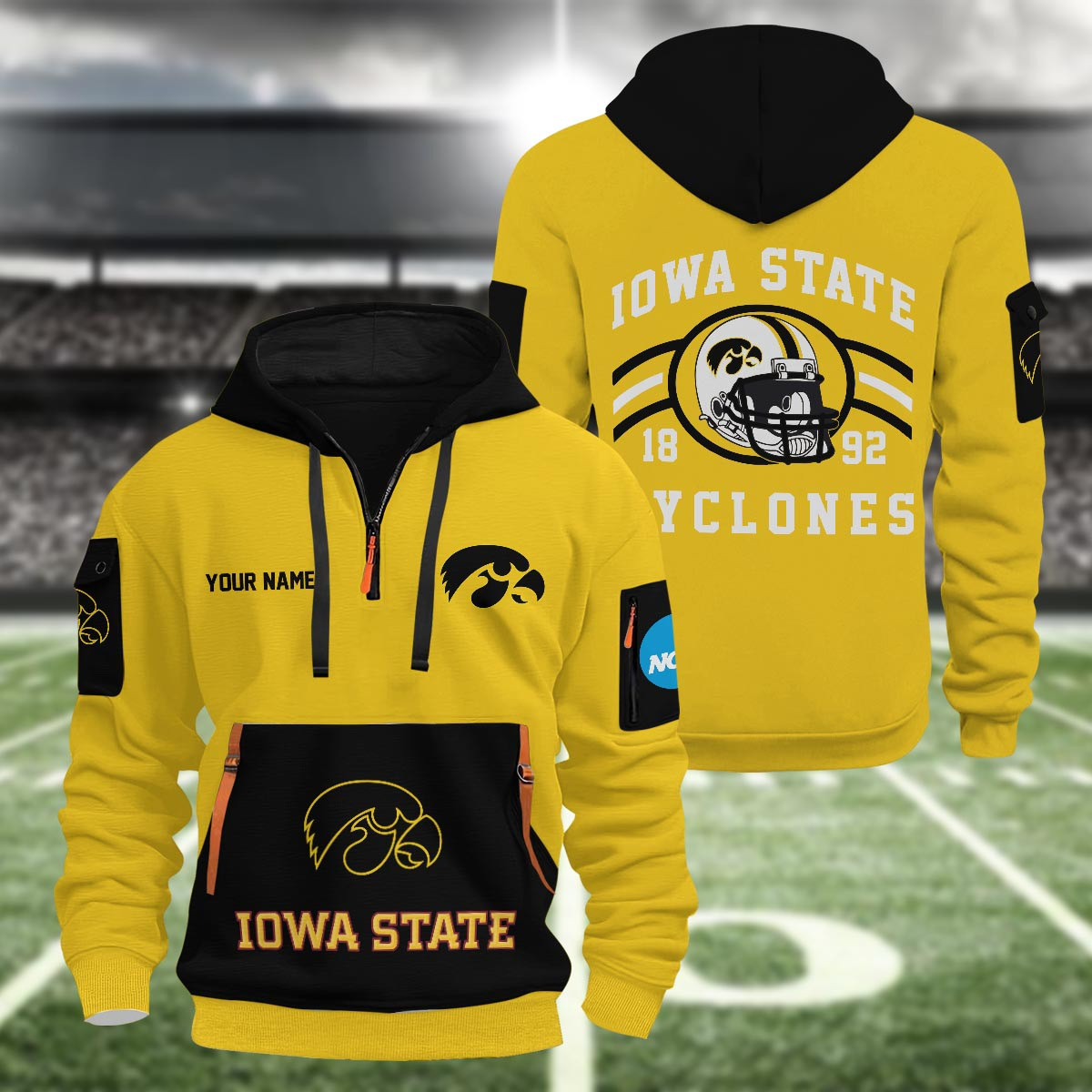 Sportswearmerch Iowa State Cyclones NCAA Half Zip Hoodie Personalized For Fan