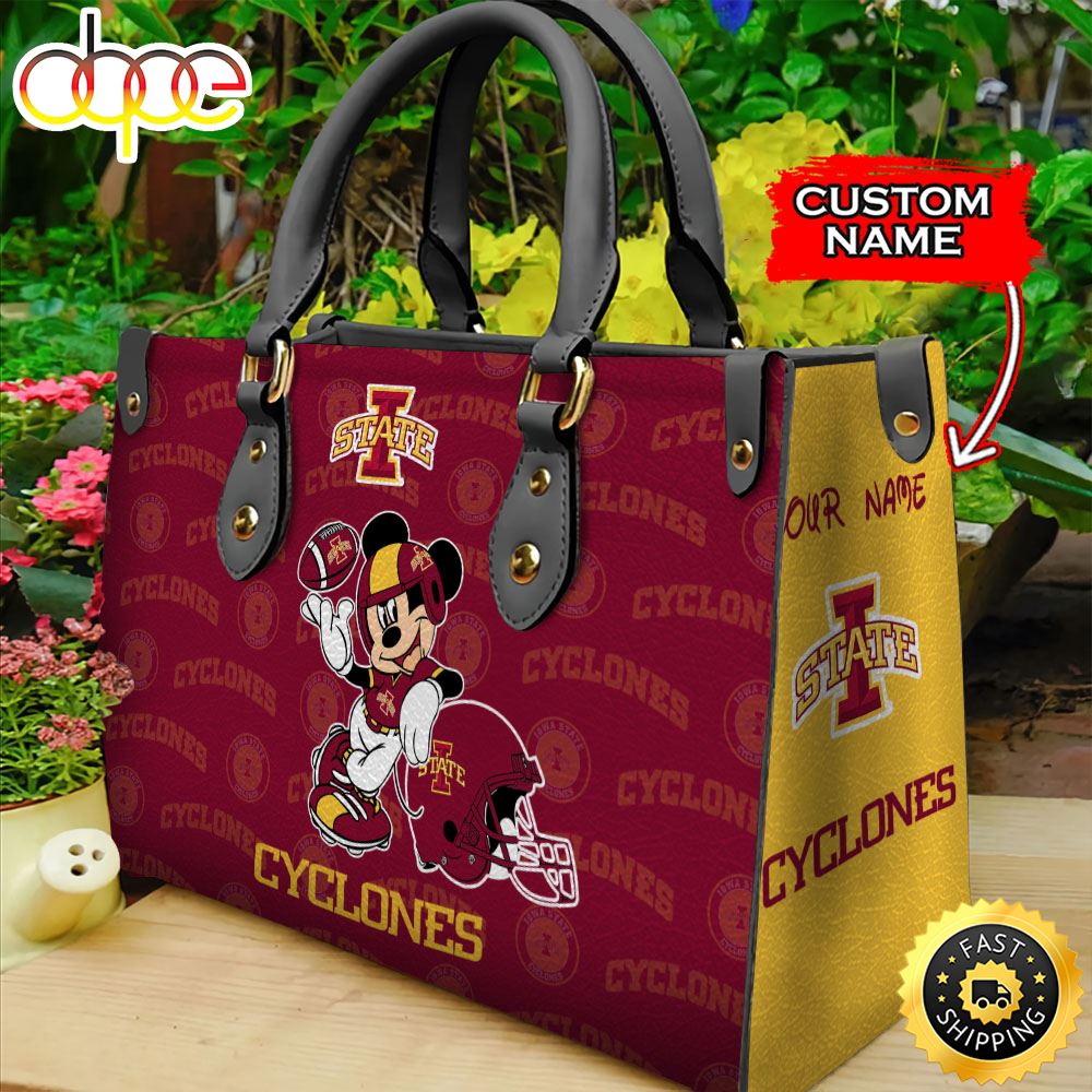 Sportswearmerch Iowa State Cyclones NCAA Mickey Leather Bag For Fan
