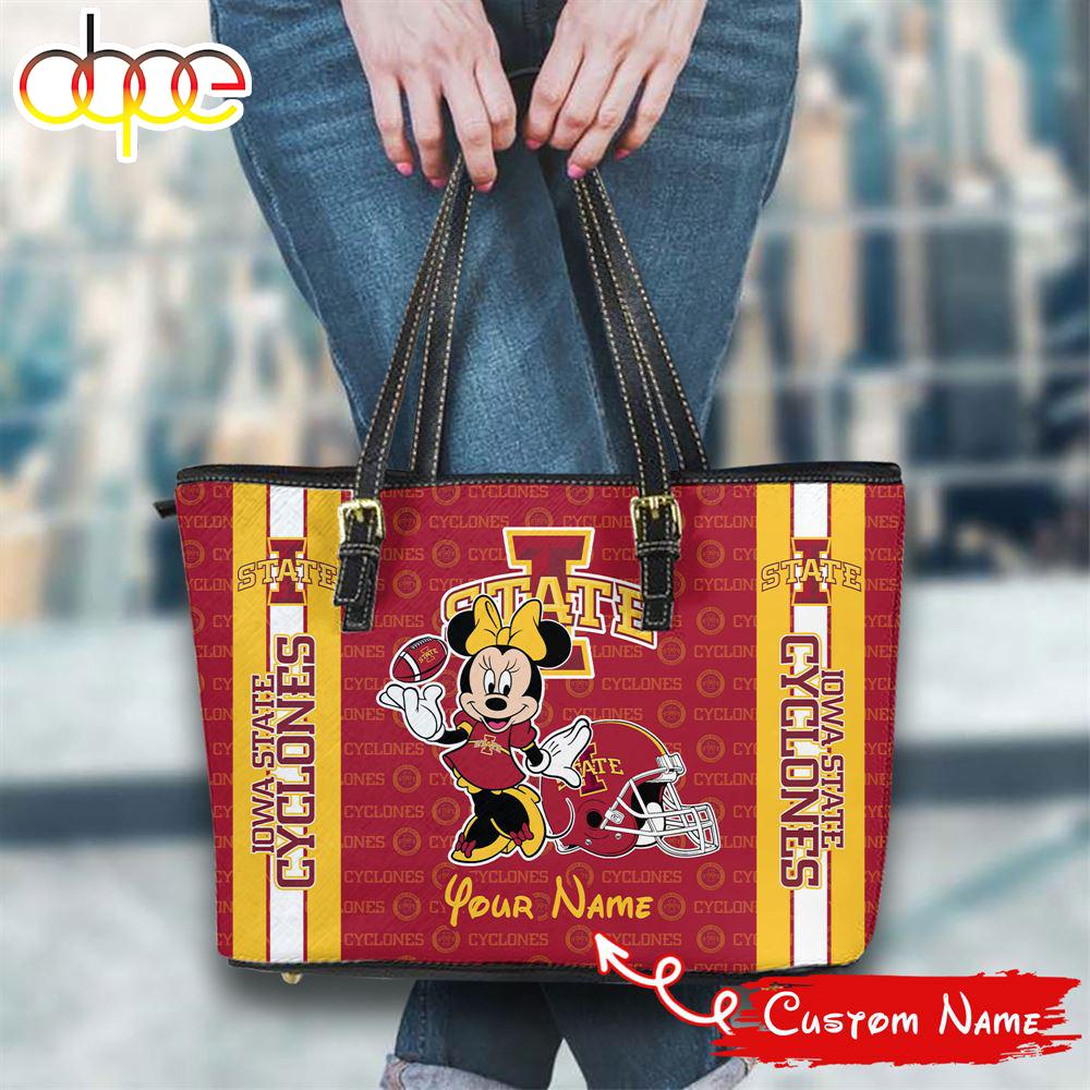 Sportswearmerch Iowa State Cyclones NCAA Minnie Women Leather Tote Bag For Fan