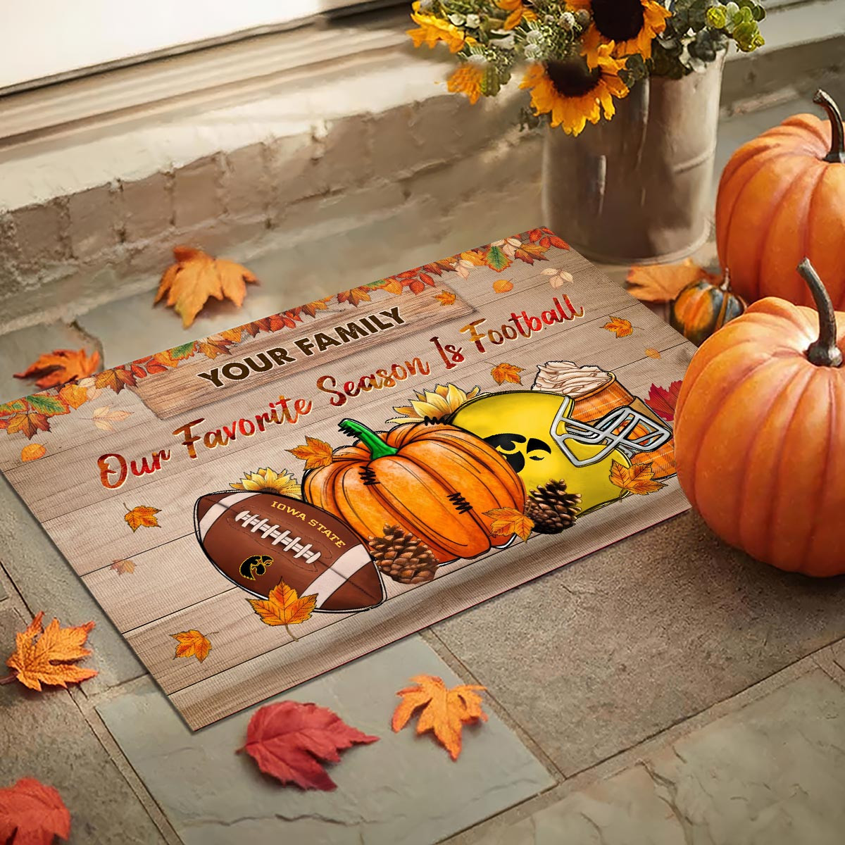 Sportswearmerch Iowa State Cyclones NCAA Our Favorite Season is Football Doormat For Fan