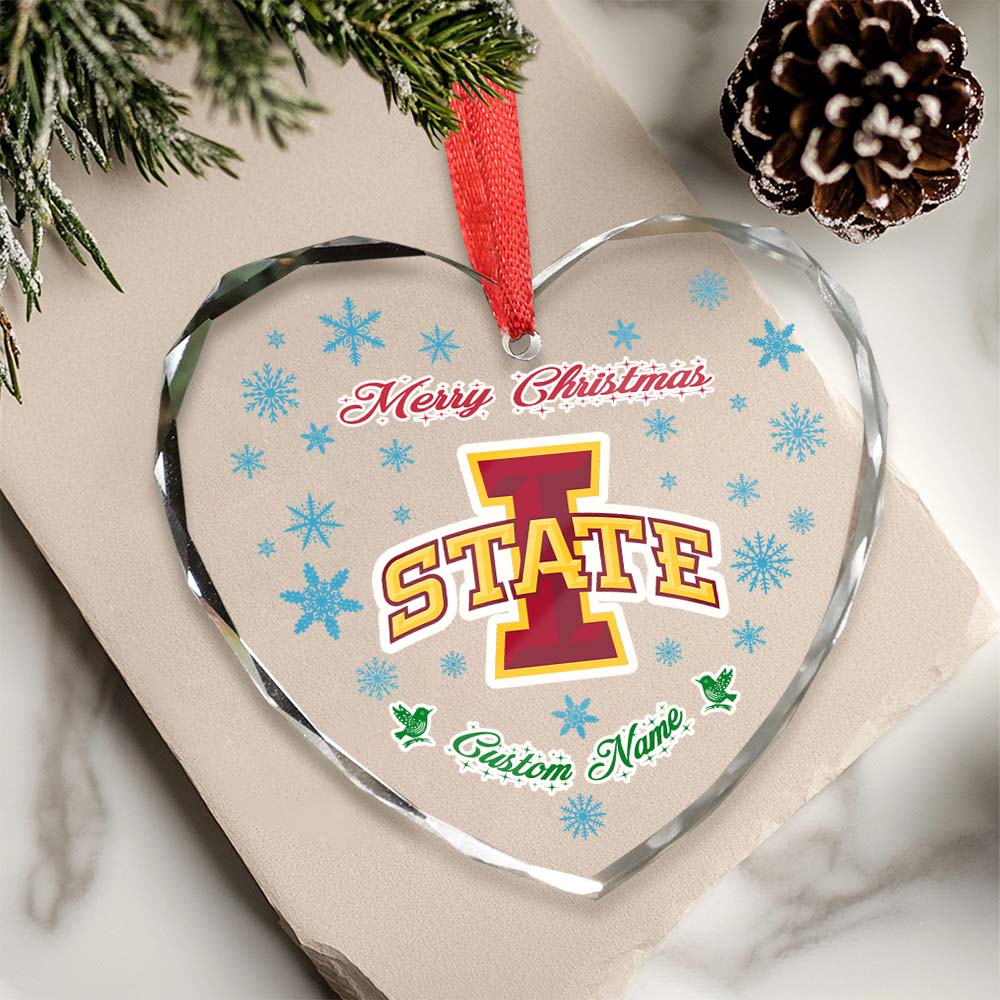 Sportswearmerch Iowa State Cyclones NCAA x Christmas Glass Ornament Gift For Fans