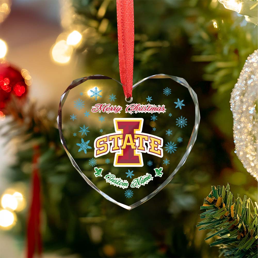 Sportswearmerch Iowa State Cyclones NCAA x Christmas Glass Ornament Gift For Fans