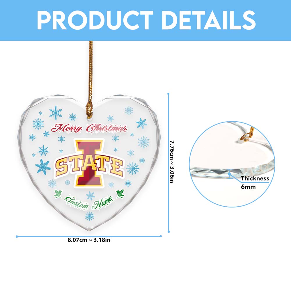 Sportswearmerch Iowa State Cyclones NCAA x Christmas Glass Ornament Gift For Fans