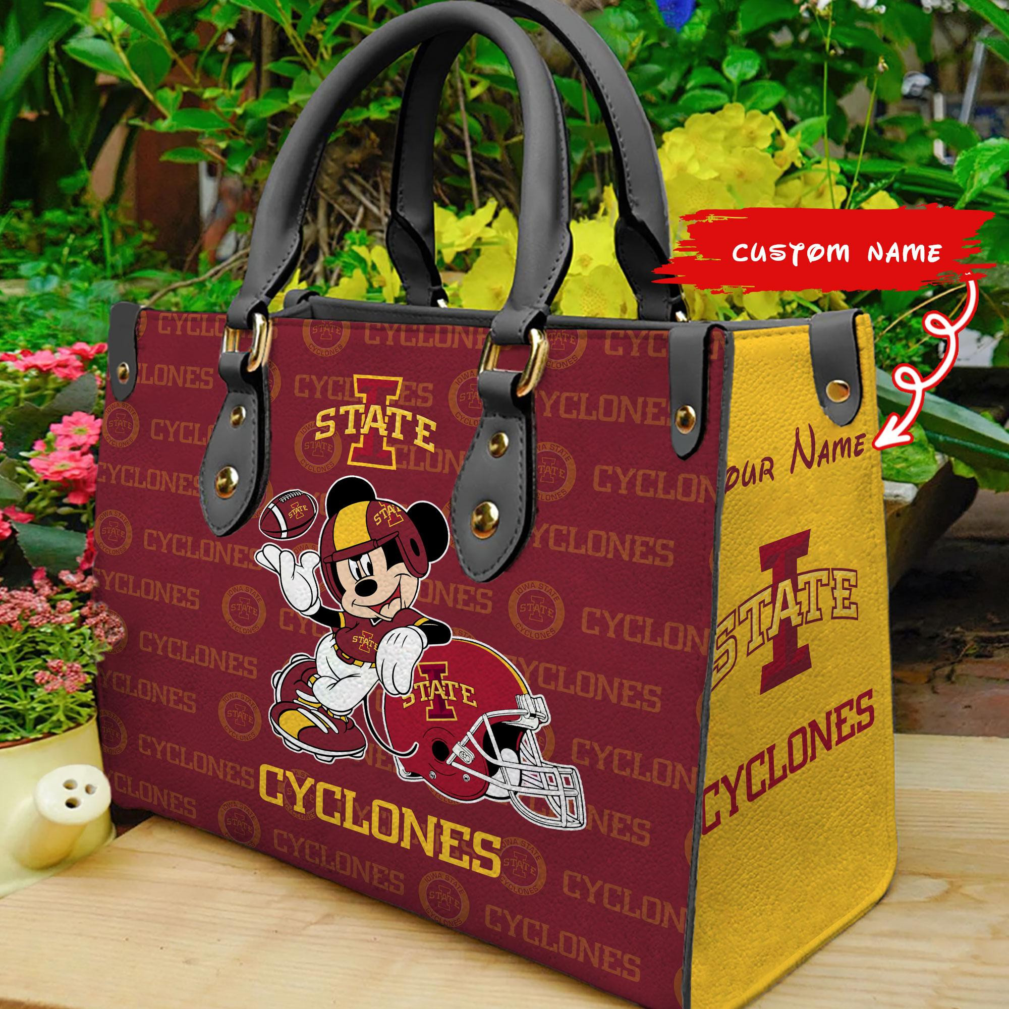 Sportswearmerch Iowa State Cyclones NCAA x Mickey Women Leather Handbag For Fan