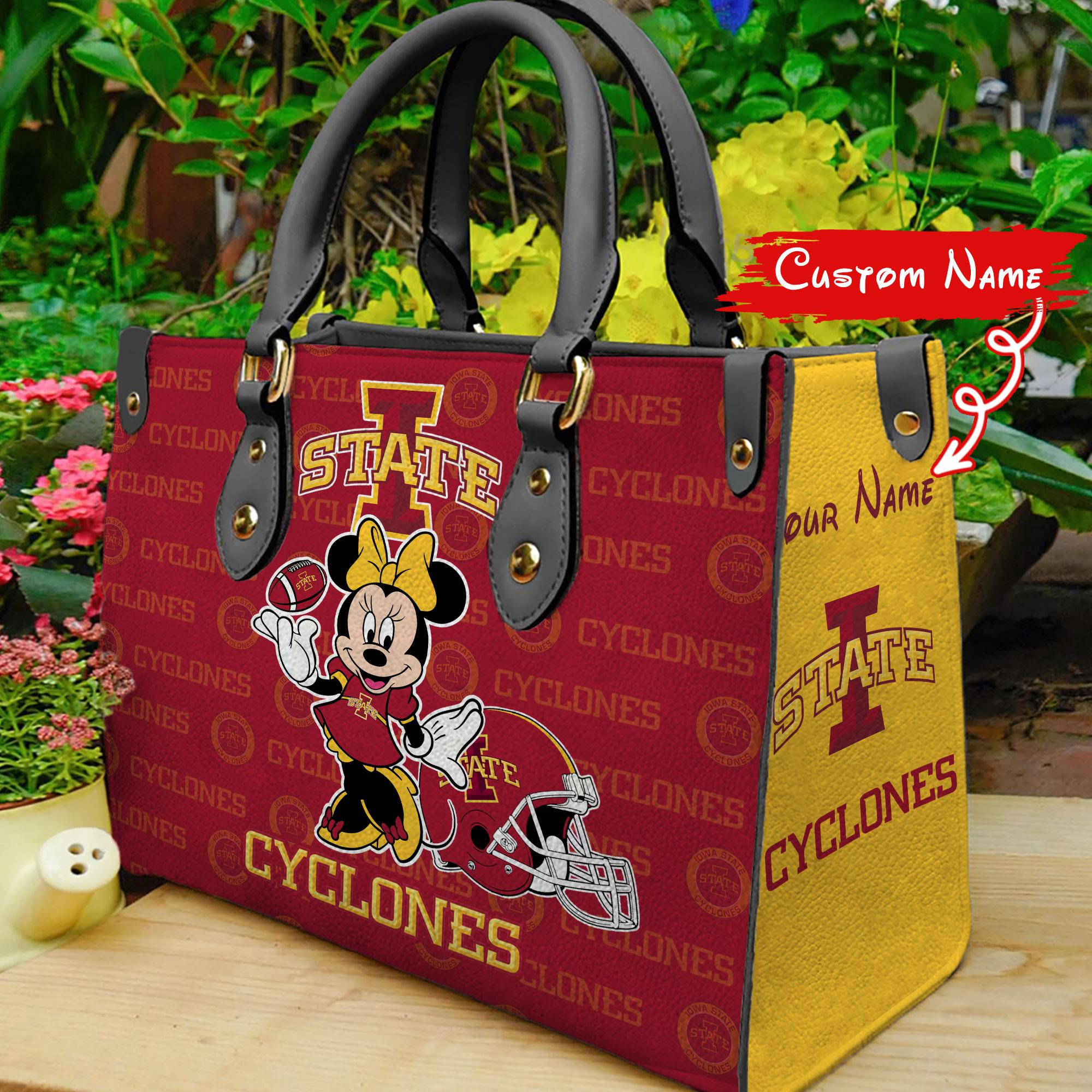 Sportswearmerch Iowa State Cyclones NCAA x Minnie Women Leather Handbag For Fan