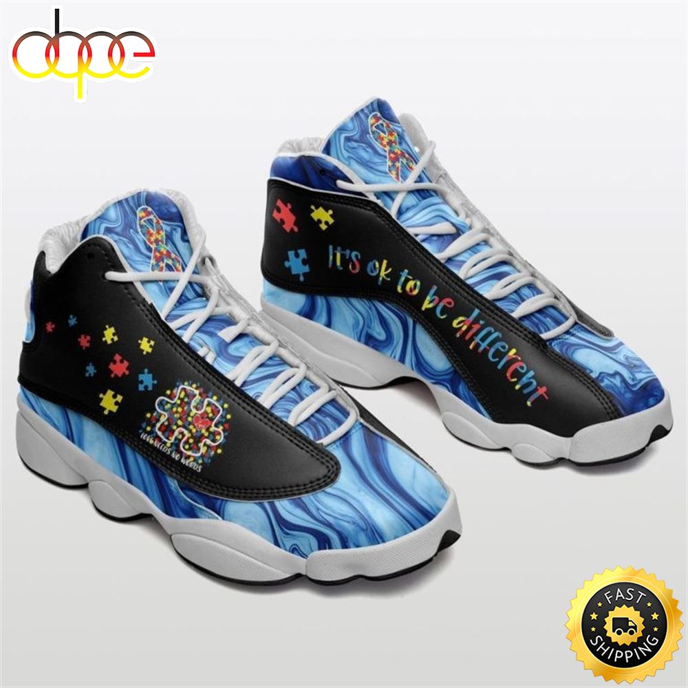 Sportswearmerch Its Ok To Be Different Blue Autism Awareness AJ13 Sneakers Shoes For Men And Women