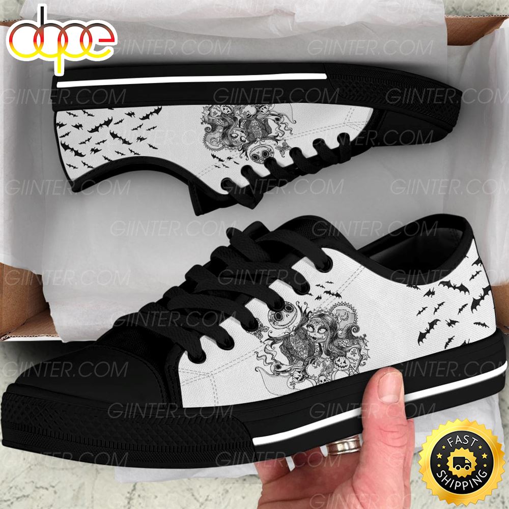 Sportswearmerch Jack & Sally Women Low Top Canvas Sneakers Shoes For Men And Women