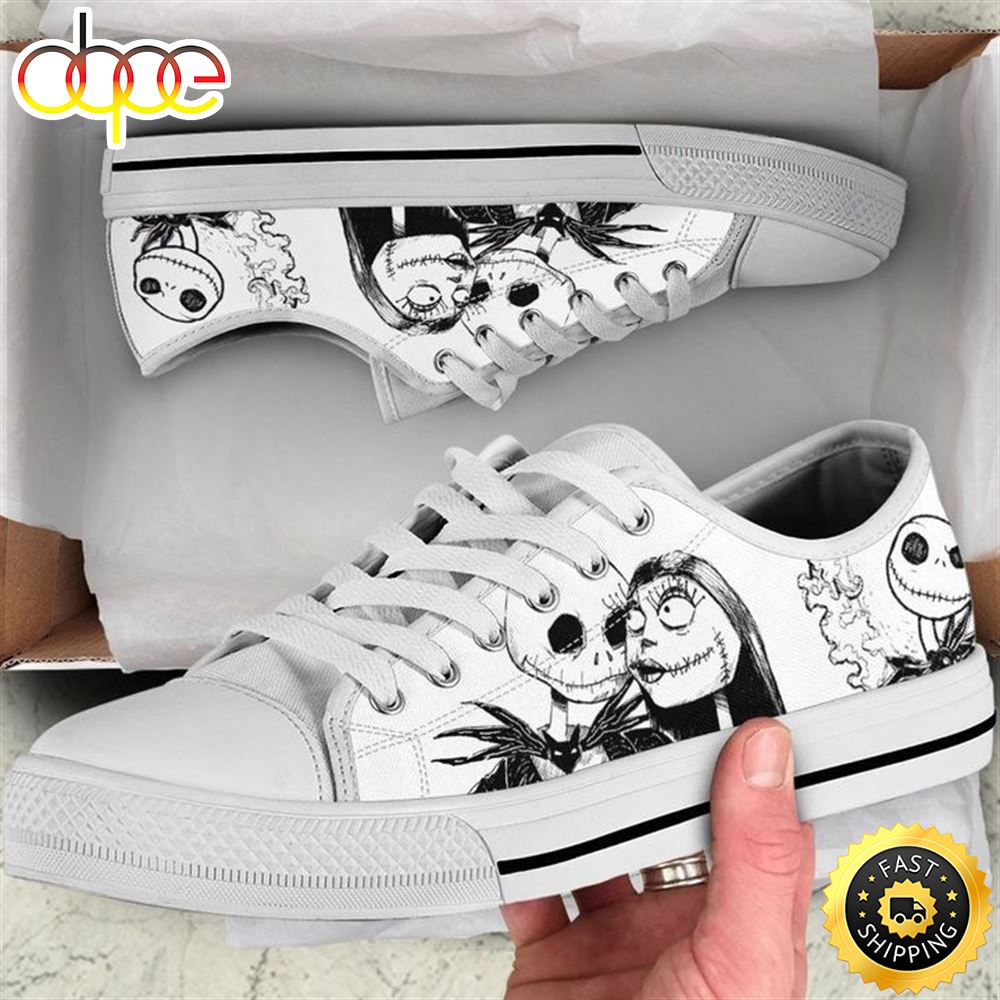 Sportswearmerch Jack & Sally Women Low Top Canvas Sneakers Shoes For Men And Women