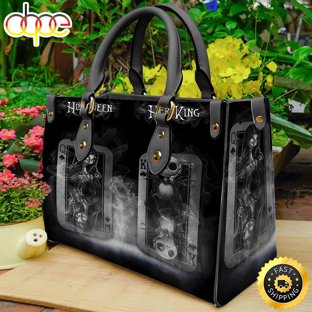 Sportswearmerch Jack Skellington Movie And Sally Movie Leather Bag For Fan