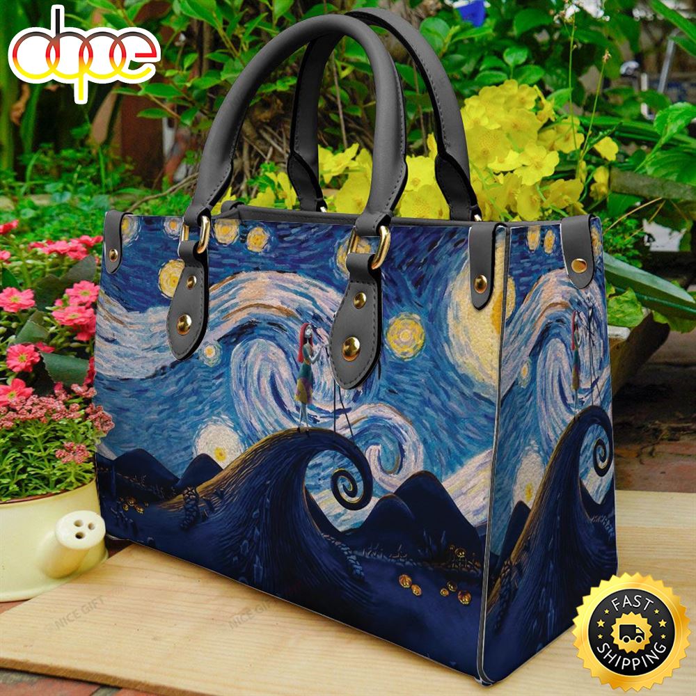 Sportswearmerch Jack Skellington Movie And Sally Movie Leather Bag For Fan