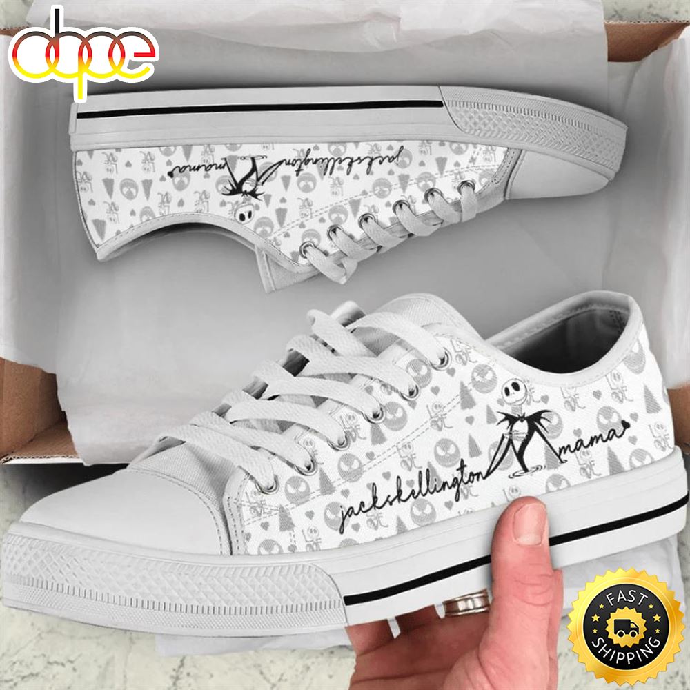 Sportswearmerch Jack Skellington Movie Mama Women Low Top Canvas Sneakers Shoes For Men And Women