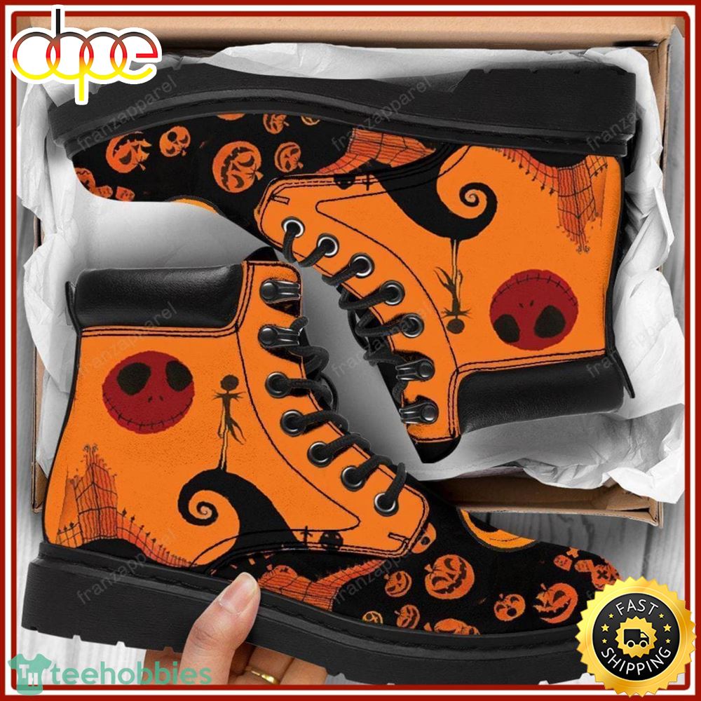 Sportswearmerch Jack Skellington Movie Orange Timberland Boots Shoes For Men And Women