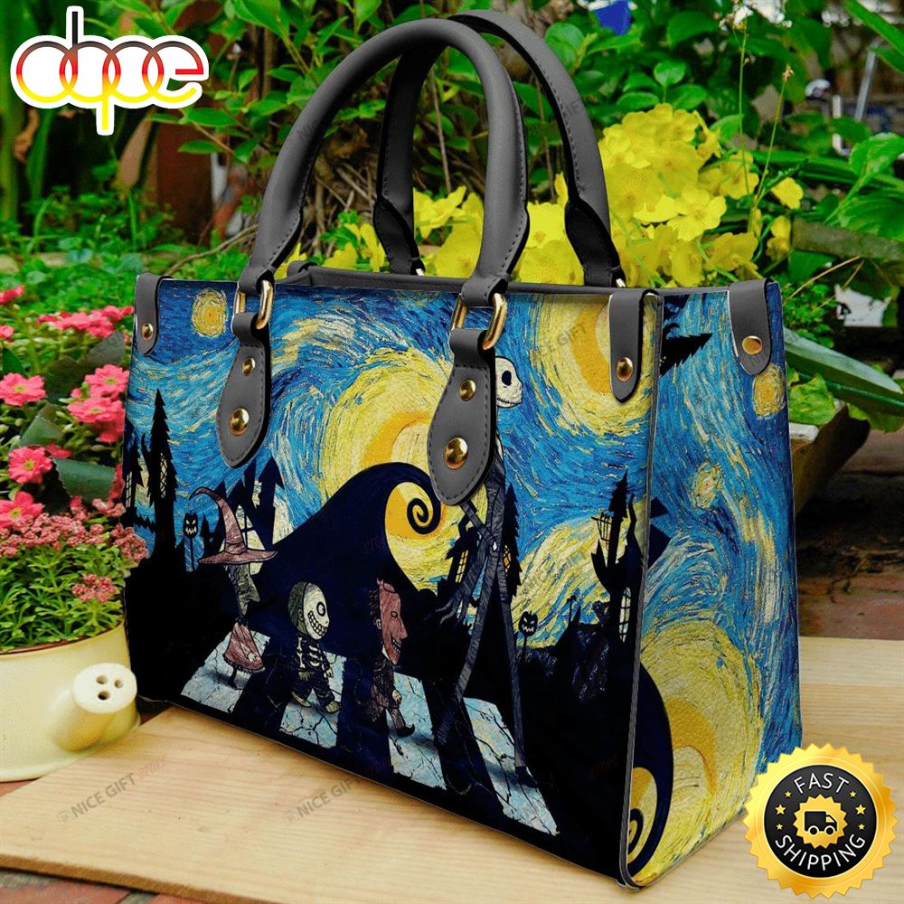 Sportswearmerch Jack Skellington Movie Starry Night Women Leather Bag For Fan