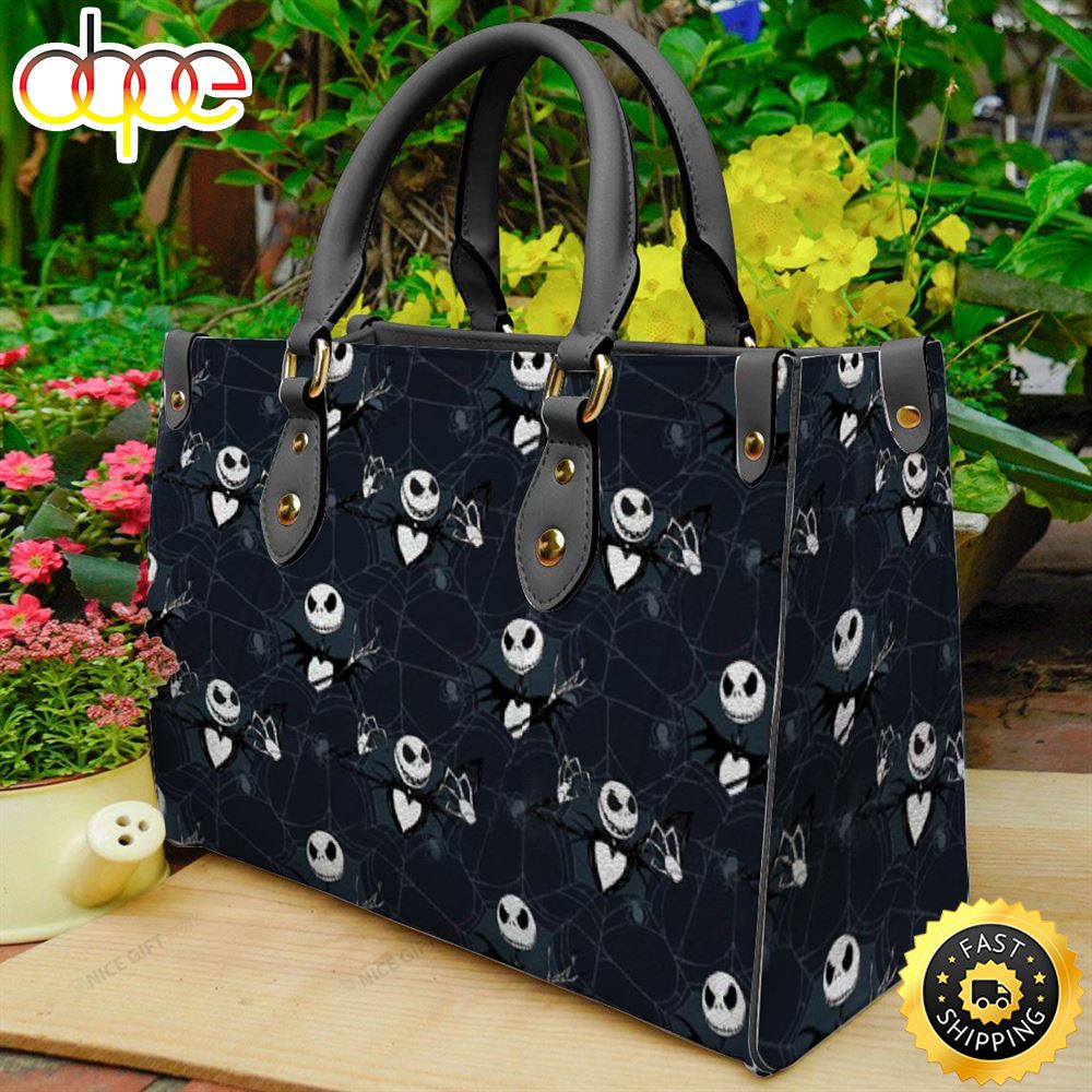 Sportswearmerch Jack Skellington Movie Women Black Leather Bag For Fan
