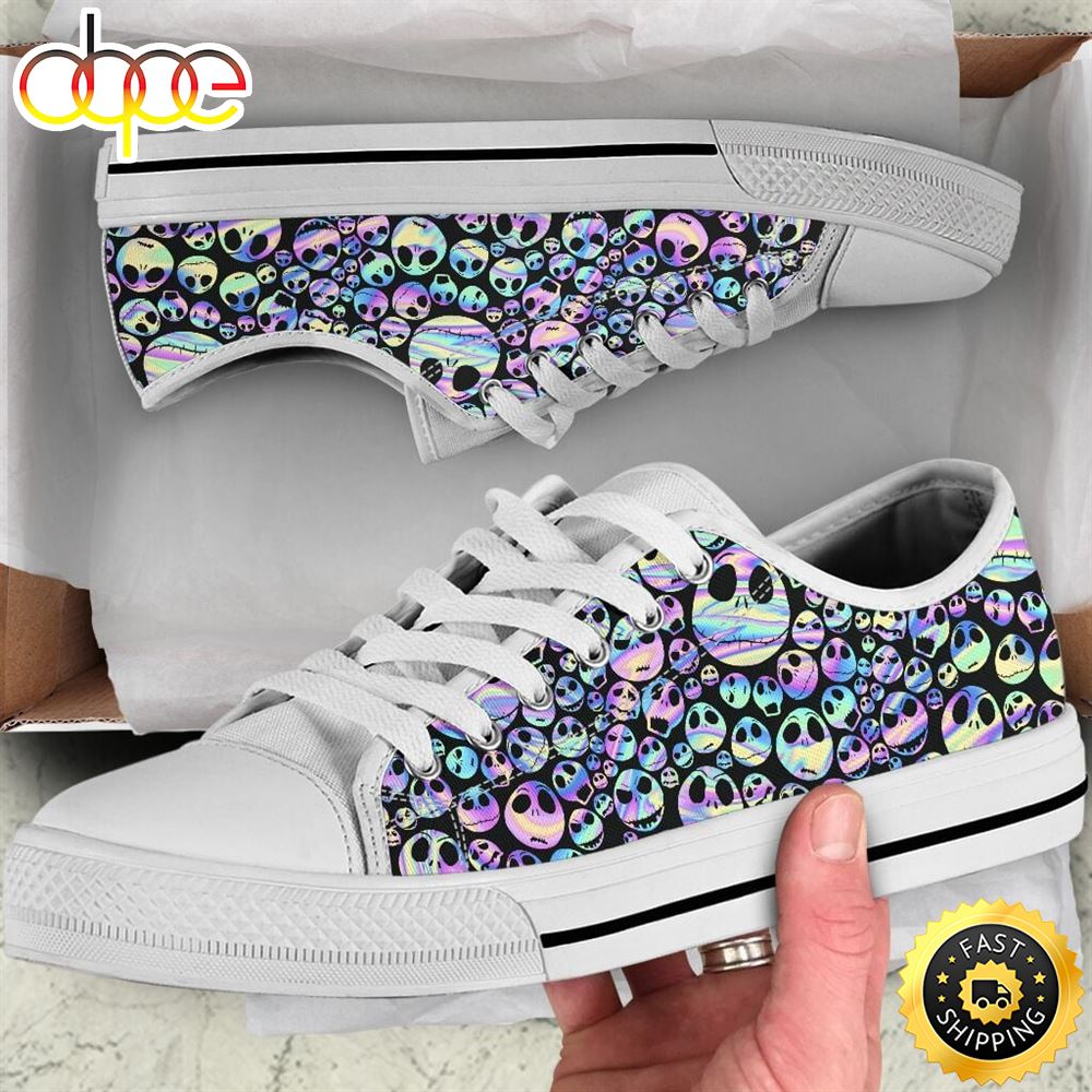 Sportswearmerch Jack Skellington Movie Women Low Top Canvas Sneakers Shoes For Men And Women