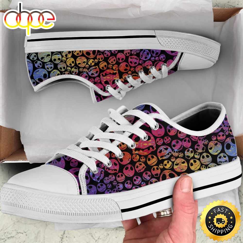 Sportswearmerch Jack Skellington Movie Women Low Top Canvas Sneakers Shoes For Men And Women