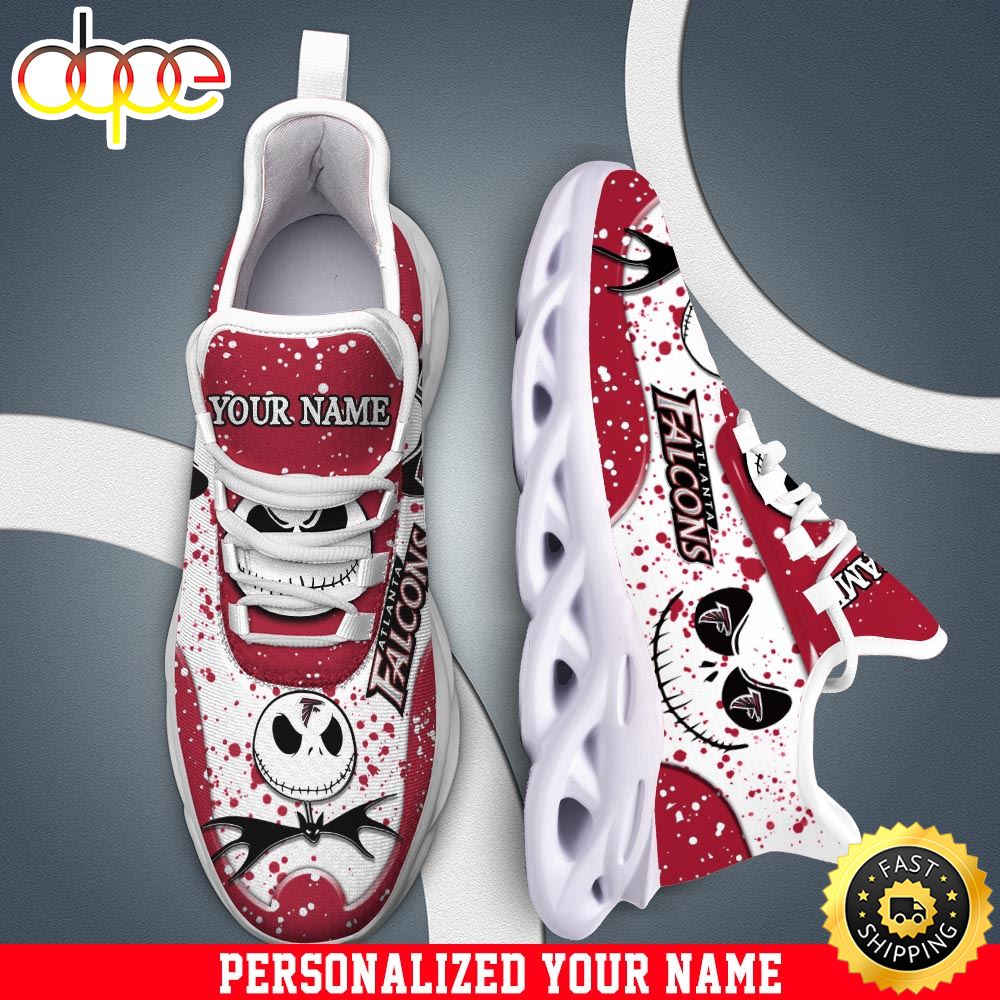 Sportswearmerch Jack Skellington x Atlanta Falcons NFL White Max Soul Shoes Sneakers For Men And Women