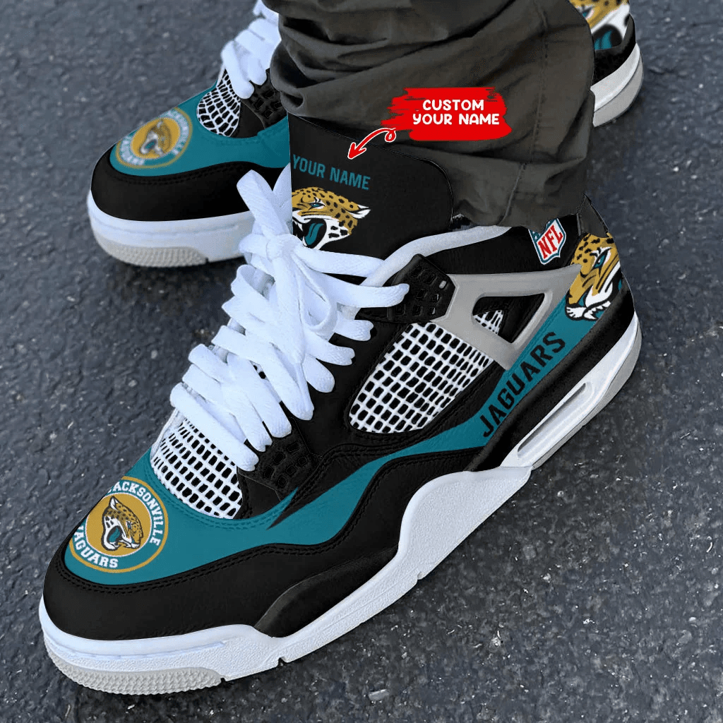 Sportswearmerch Jacksonville Jaguars NFL Air Jordan 4 Sneaker AJ4 Sneakers Shoes For Men And Women