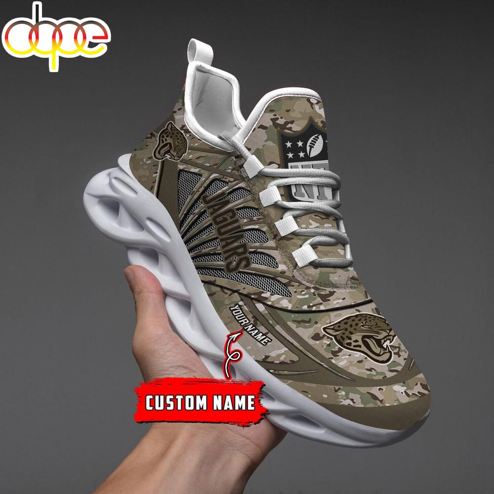 Sportswearmerch Jacksonville Jaguars NFL Camo Veteran Day Max Soul Shoes Sneakers For Men And Women
