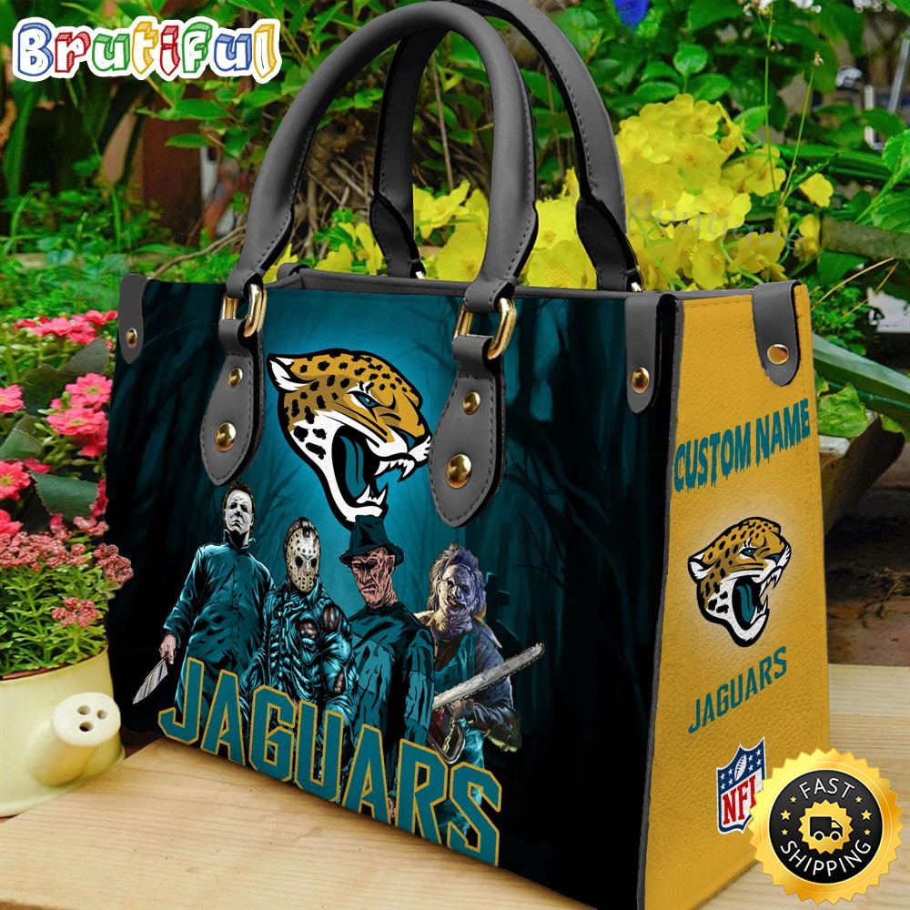 Sportswearmerch Jacksonville Jaguars NFL Halloween Leather Handbag For Fan