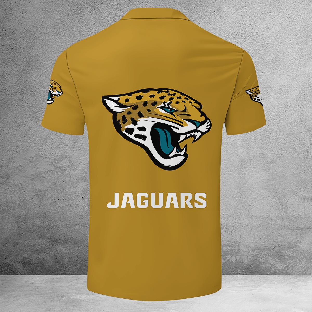 Sportswearmerch Jacksonville Jaguars NFL Lapel Zip Polo Shirt For Fan