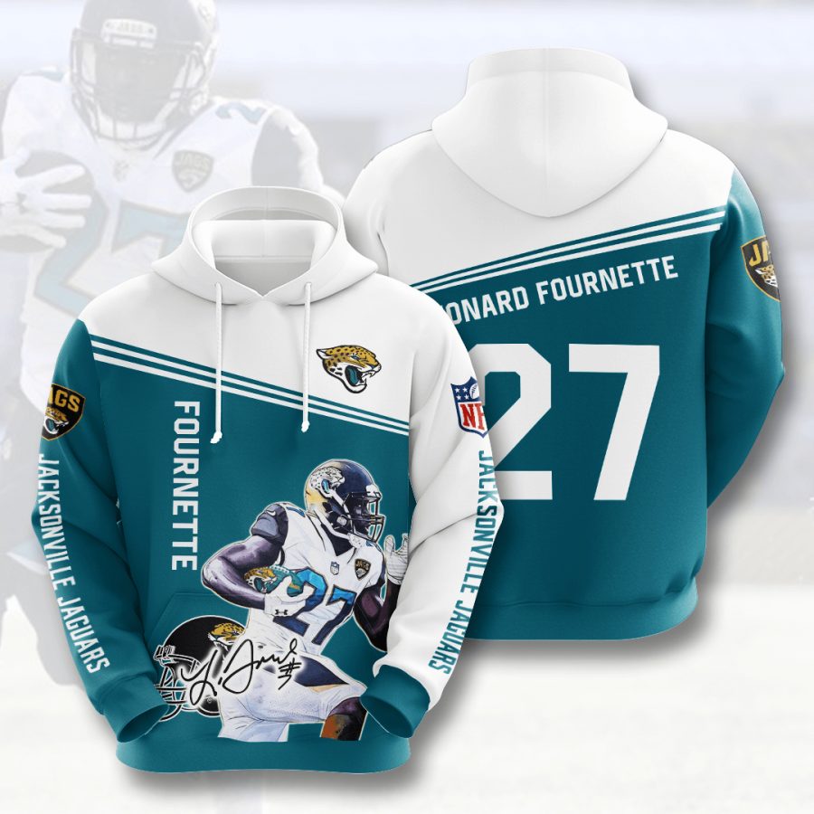 Sportswearmerch Jacksonville Jaguars NFL Leonard Fournette Teal White Personalized Hoodie For Fan