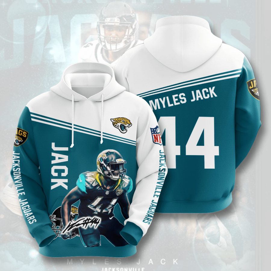 Sportswearmerch Jacksonville Jaguars NFL Myles Jack Teal White Personalized Hoodie For Fan