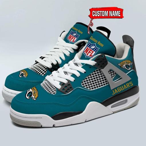 Sportswearmerch Jacksonville Jaguars NFL Personalized Air Jordan 4 AJ4 Sneakers Shoes For Men And Women