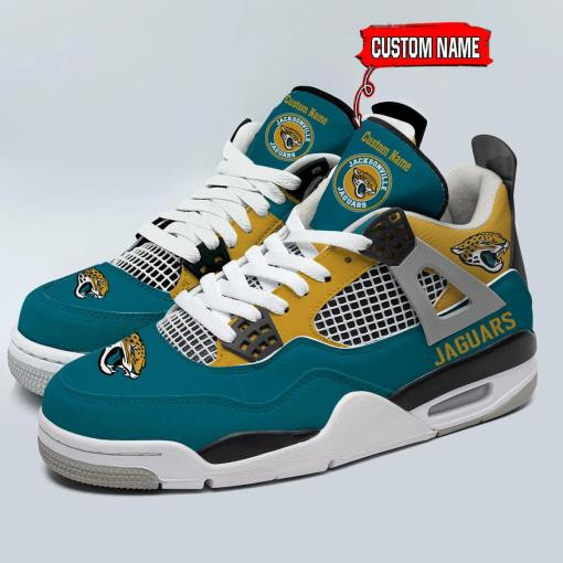 Sportswearmerch Jacksonville Jaguars NFL Personalized Air Jordan 4 SnAJ4 Sneakers Shoes For Men And Women