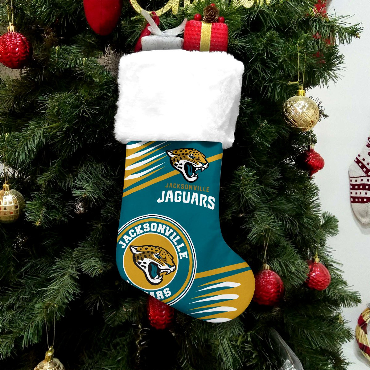Sportswearmerch Jacksonville Jaguars NFL Personalized Christmas Socks For Fan