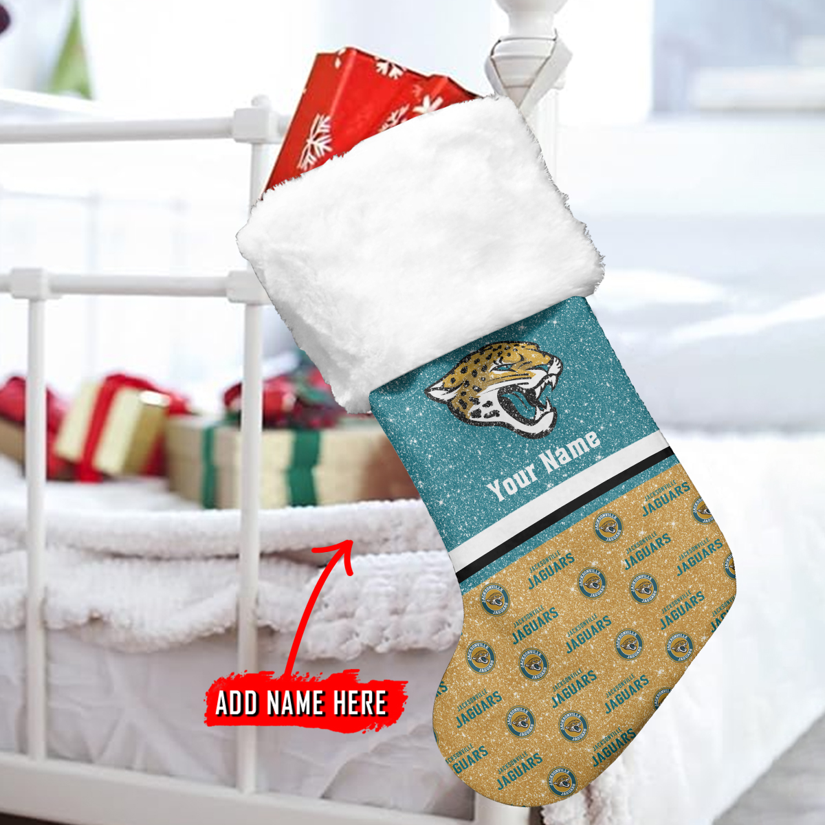 Sportswearmerch Jacksonville Jaguars NFL Personalized Christmas Socks For Fan