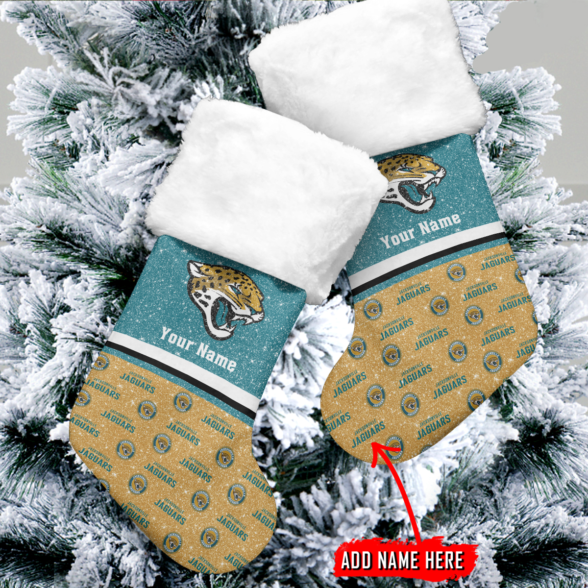 Sportswearmerch Jacksonville Jaguars NFL Personalized Christmas Socks For Fan
