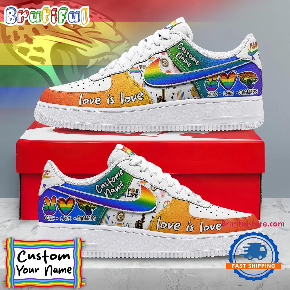 Sportswearmerch Jacksonville Jaguars NFL Pride Peace Love Jaguars Custom Air Low-Top Shoes For Men And Women