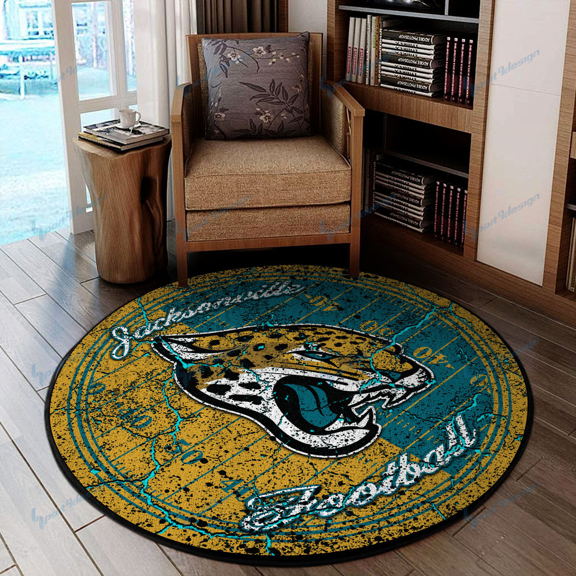 Sportswearmerch Jacksonville Jaguars NFL Round Rug For Fan