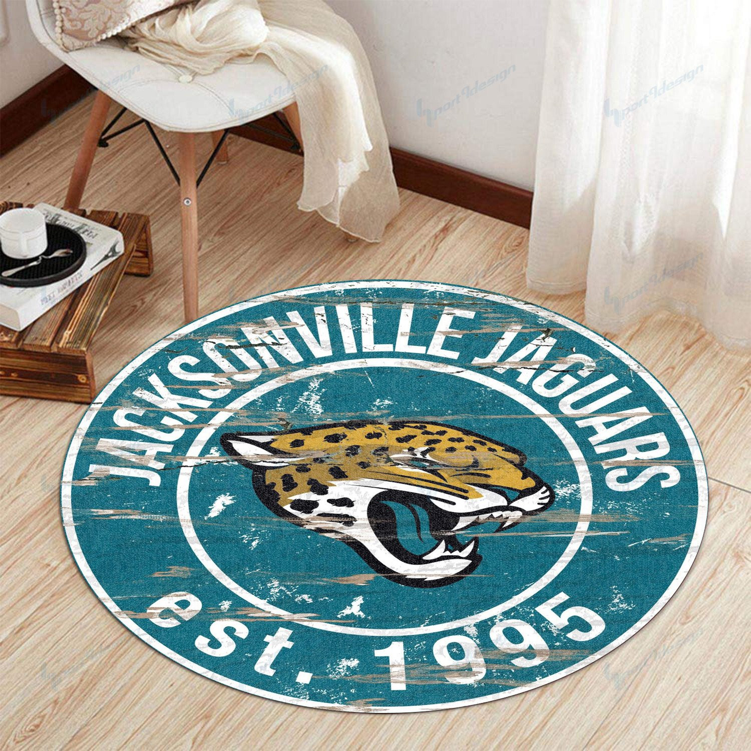 Sportswearmerch Jacksonville Jaguars NFL Round Rug For Fan