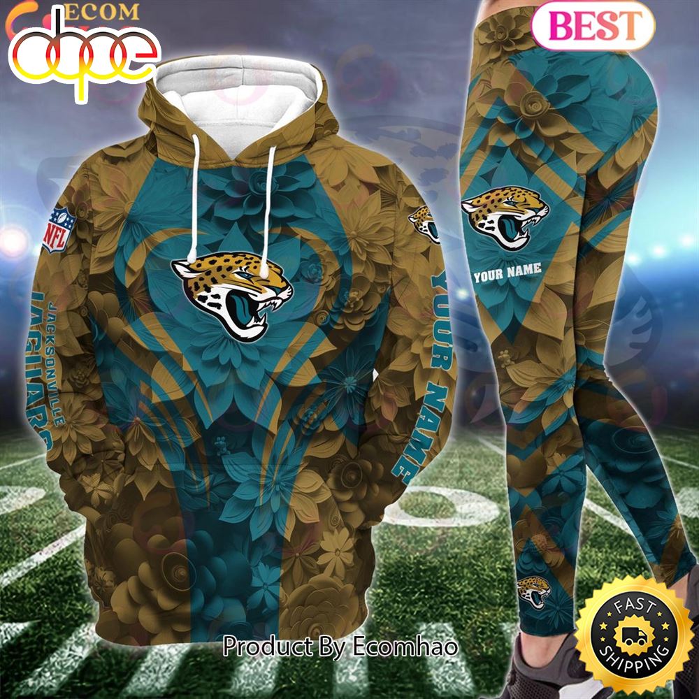 Sportswearmerch Jacksonville Jaguars NFL Special Flowers Design Hoodie And Leggings For Fan