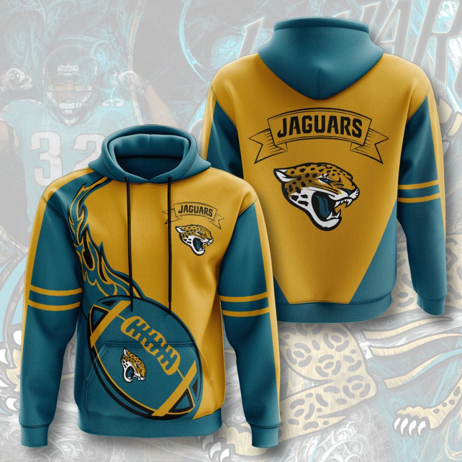 Sportswearmerch Jacksonville Jaguars NFL Teal Fire Personalized Hoodie For Fan