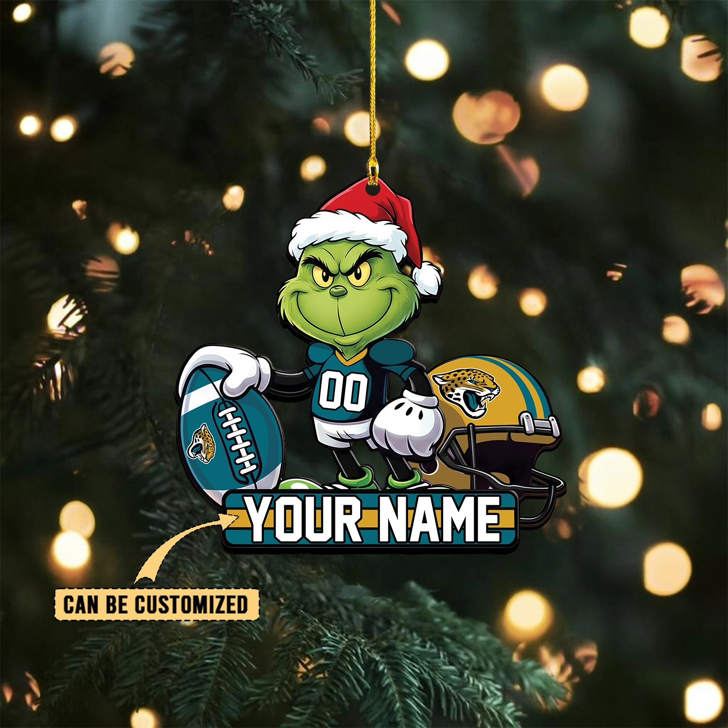 Sportswearmerch Jacksonville Jaguars NFL The Grinch x Christmas Acrylic Ornament Gift For Fan