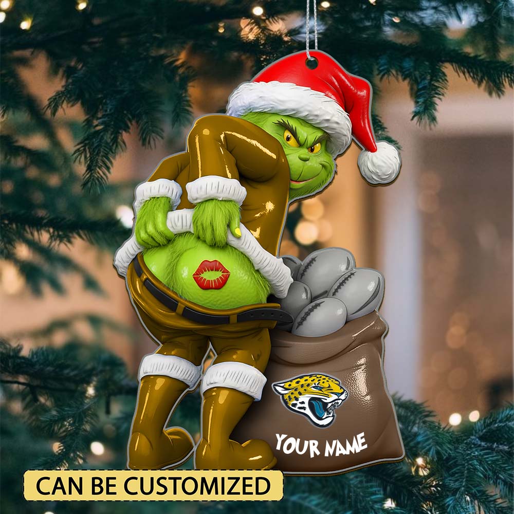 Sportswearmerch Jacksonville Jaguars NFL The Grinch x Christmas Acrylic Ornament Gift For Fan