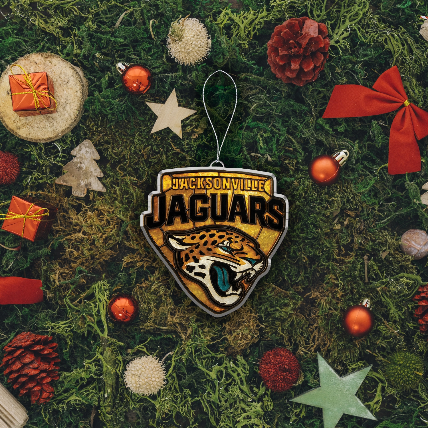 Sportswearmerch Jacksonville Jaguars NFL x Christmas Acrylic Ornament Gift For Fans