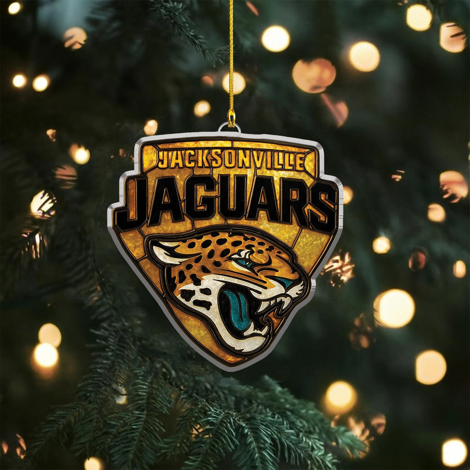 Sportswearmerch Jacksonville Jaguars NFL x Christmas Acrylic Ornament Gift For Fans