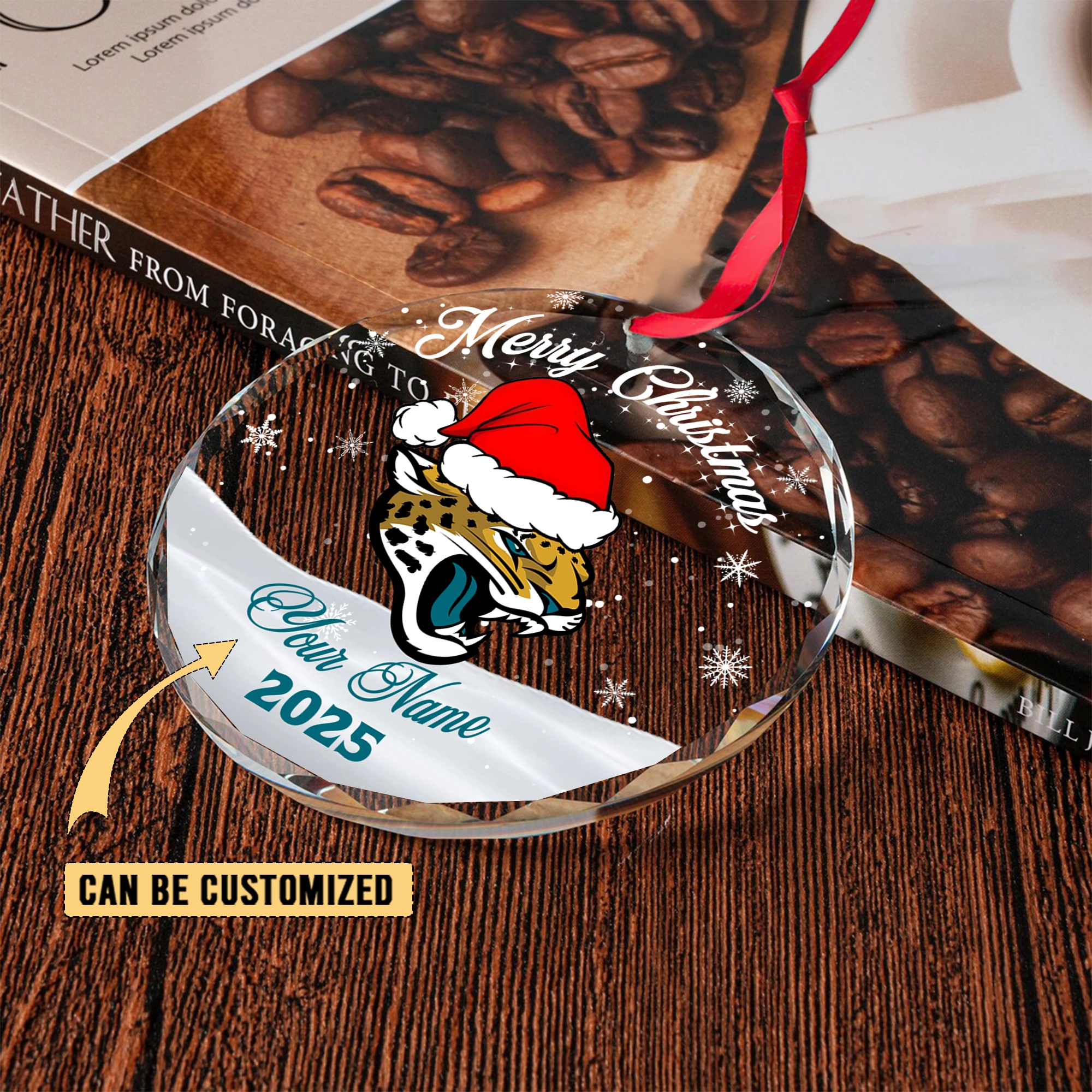 Sportswearmerch Jacksonville Jaguars NFL x Christmas Glass Ornament Gift For Fan