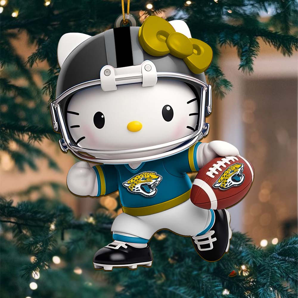 Sportswearmerch Jacksonville Jaguars NFL x Hello Kitty Personalized Acrylic Ornament Gift For Fans