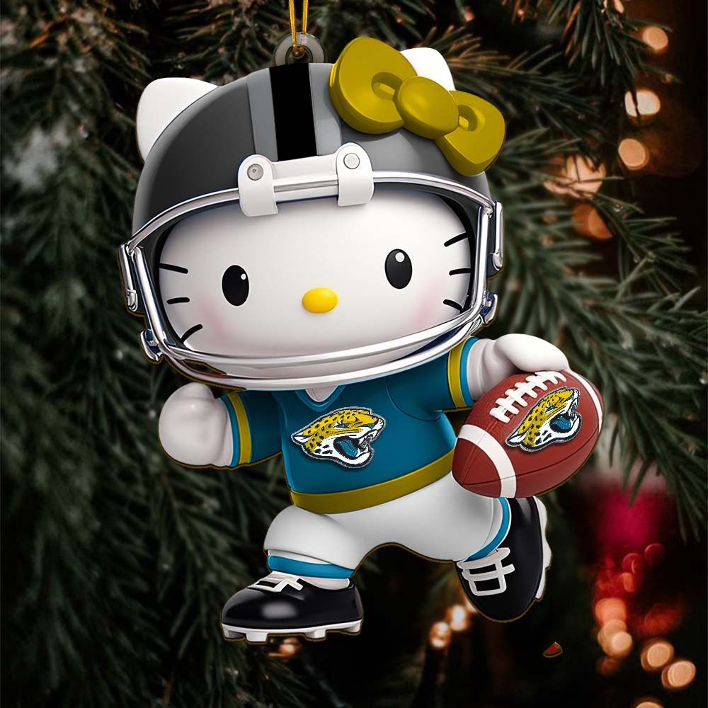 Sportswearmerch Jacksonville Jaguars NFL x Hello Kitty Personalized Acrylic Ornament Gift For Fans