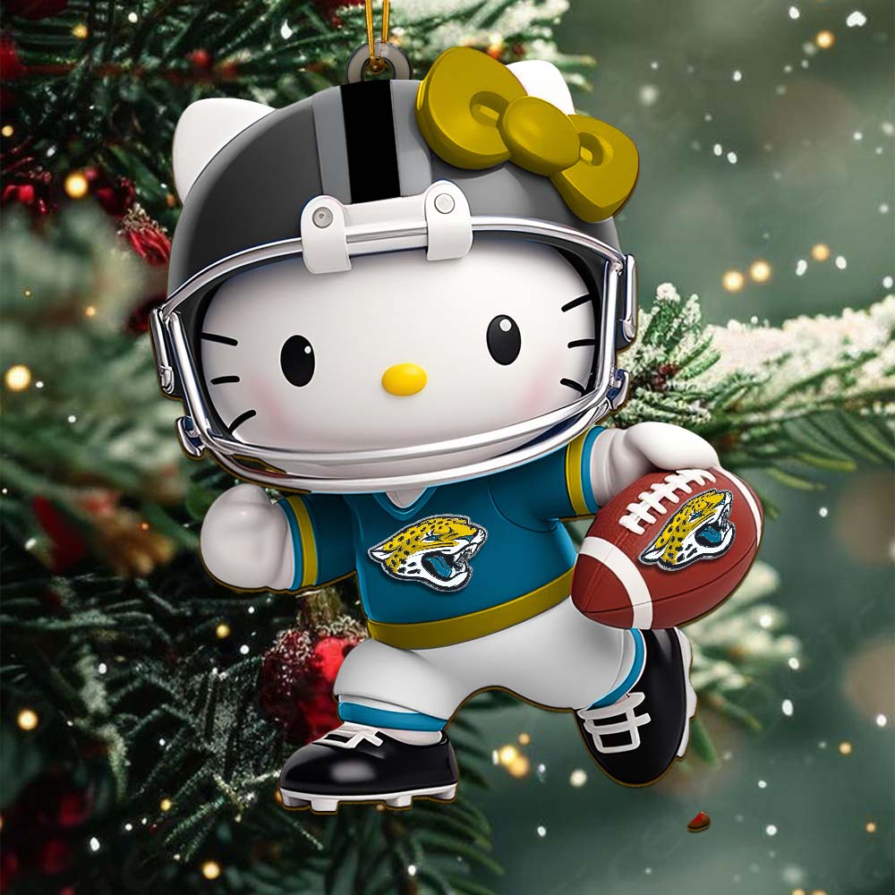 Sportswearmerch Jacksonville Jaguars NFL x Hello Kitty Personalized Acrylic Ornament Gift For Fans