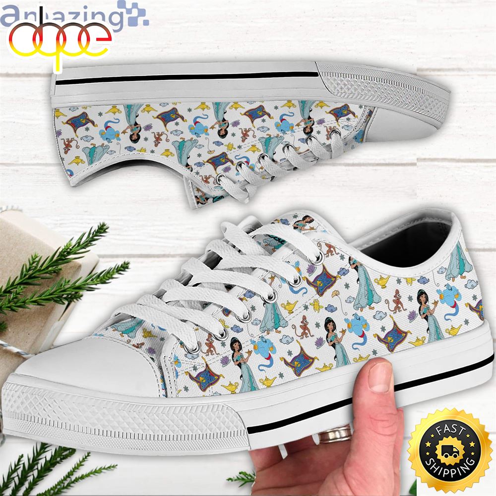 Sportswearmerch Jasmine Princess Patterns Low Top Canvas Sneakers Shoes For Men And Women