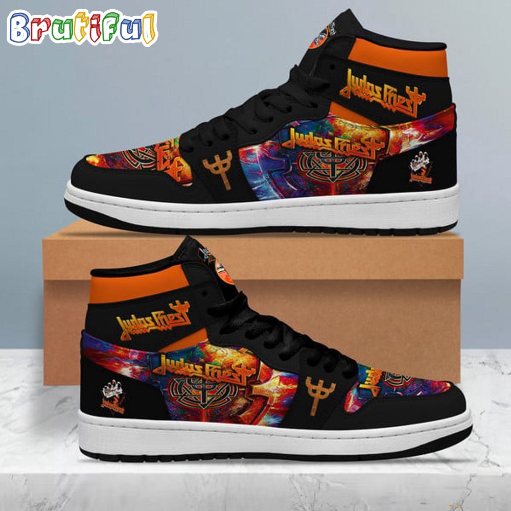 Sportswearmerch Judas Priest Tour Europe 2024 AJ1 High Sneakers Shoes For Men And Women