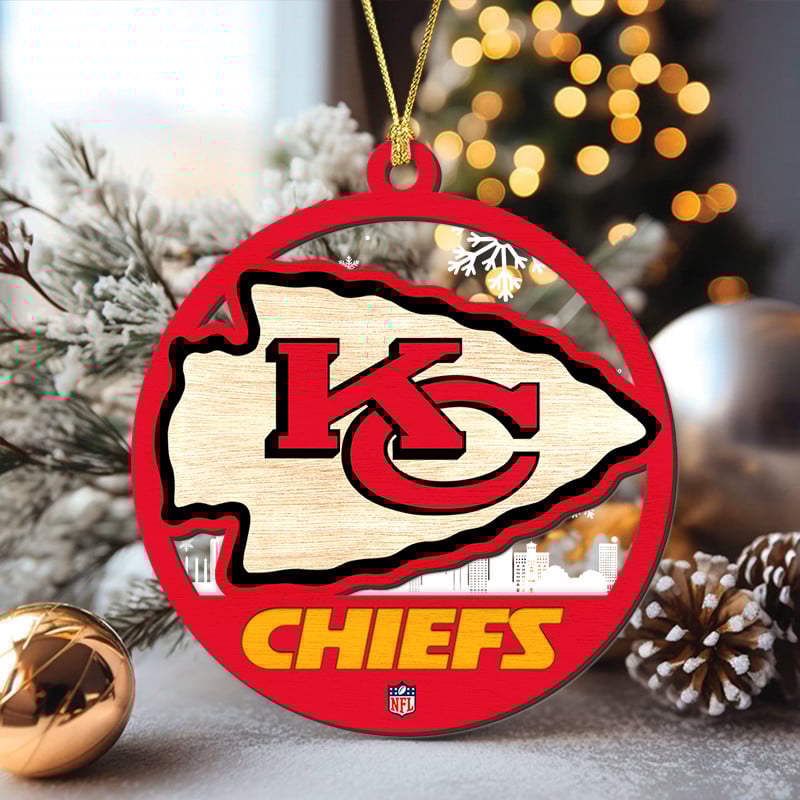 Sportswearmerch Kansas City Chiefs NFL Acrylic Mix Wooden Ornament Gift For Fans