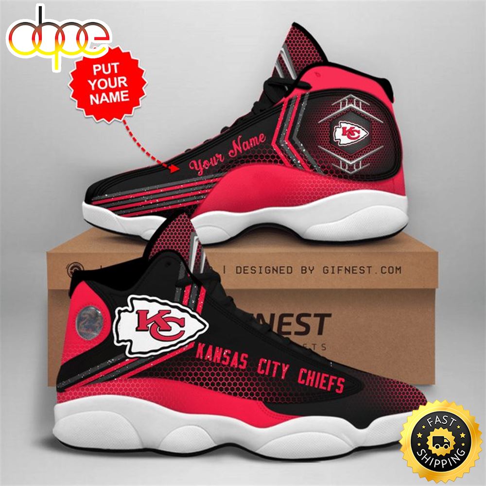 Sportswearmerch Kansas City Chiefs NFL AJ13 Sneakers Shoes For Men And Women
