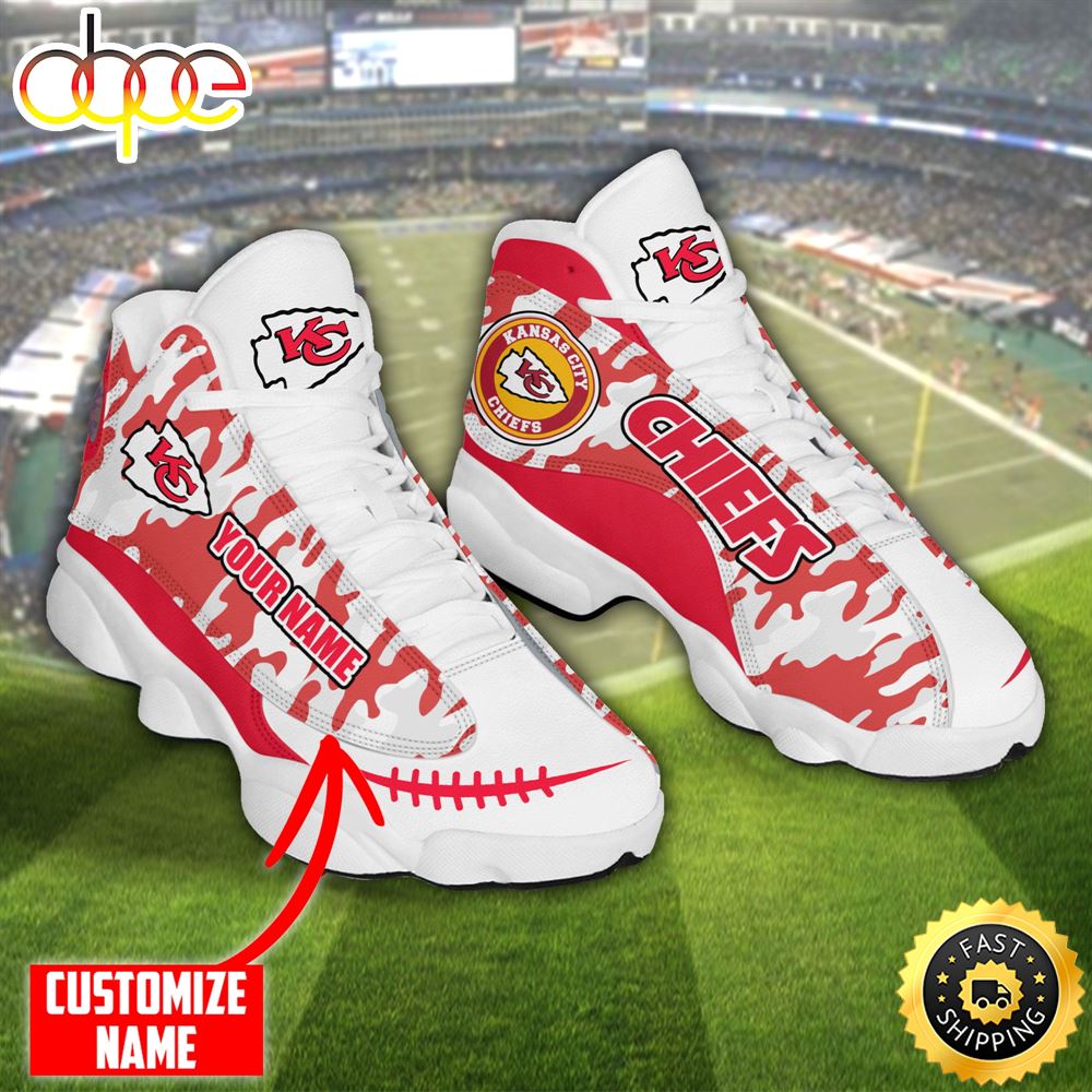 Sportswearmerch Kansas City Chiefs NFL AJ13 Sneakers Shoes For Men And Women